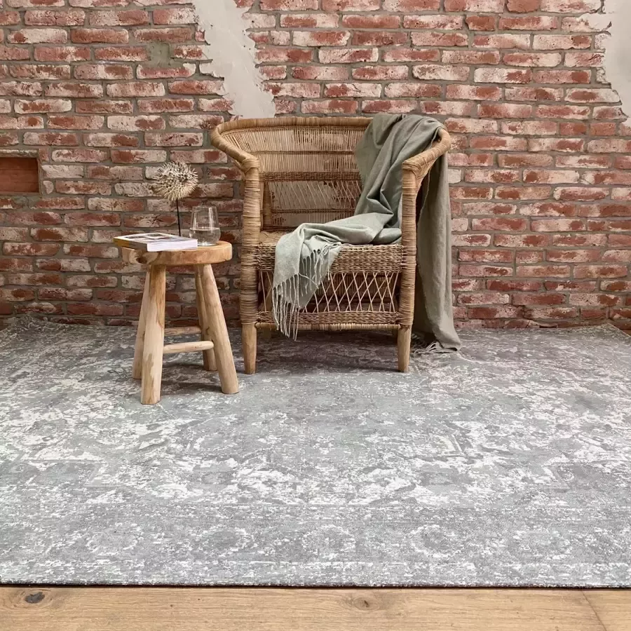 MrCarpet Vintage vloerkleed Dewi Grijs Groen 160x230cm