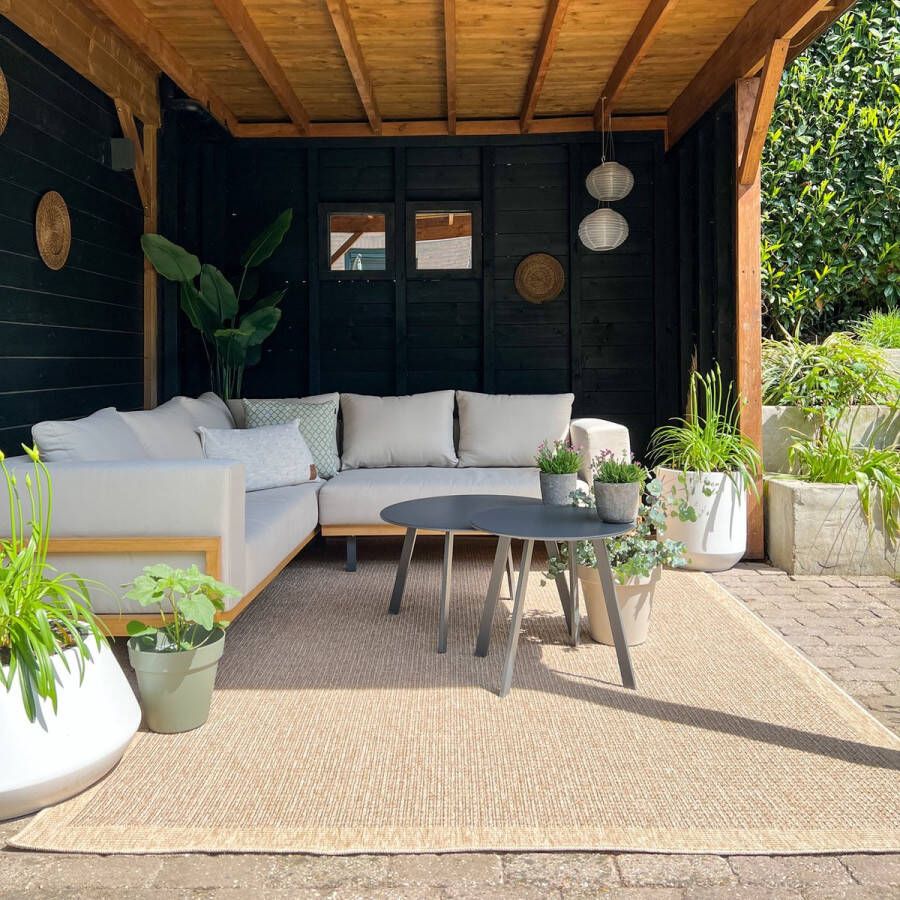 MrCarpet zomersale Jute Buitenkleed Tuintapijt Outdoor Groot buitenkleed Beige naturel 200x290cm