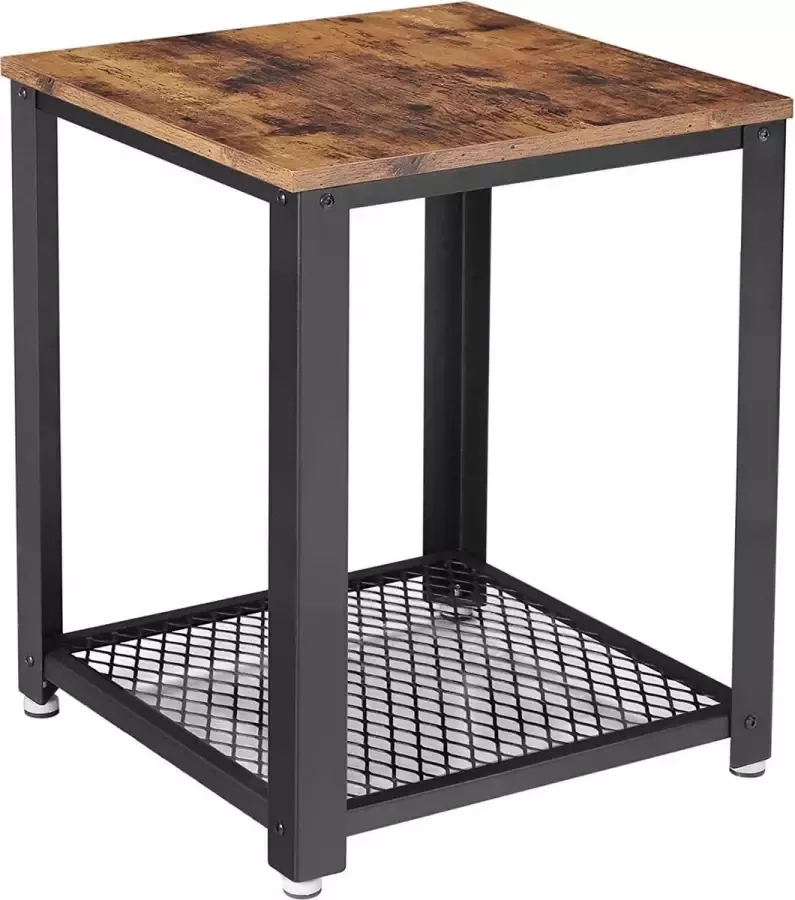 MrMarketplace Bijzettafel Koffietafel Industrieel Rustiek Bruin 45 x 45 x 55 cm