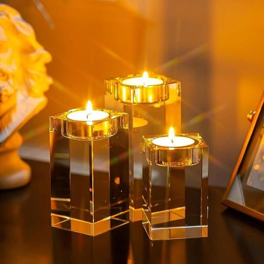 Mrs. Jones 1 set (3-delig) hoogwaardige kristallen glazen kandelaars kristallen kandelaars voor romantisch diner creatieve kandelaars bruiloft huis decoratie eettafel en bar ruimte