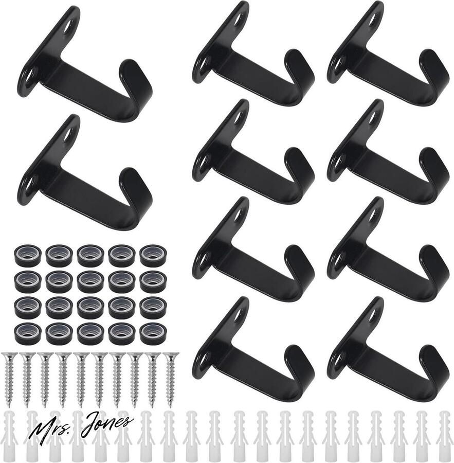 Mrs. Jones 10 stuks plafondhaken wandhaken voor kleerhangers handdoeken roestvrij staal J-vormige haken schroeven kast keuken badkamer kleine plafondventilatoren wandlamp