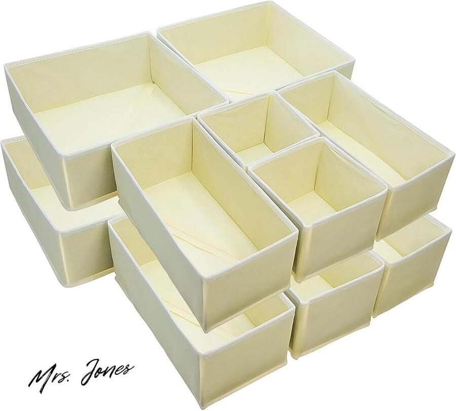 Mrs. Jones 12-pack ladeorganisatorkleding ladeverdelers-opvouwbare lade-organizer-ondergoed babykleding opbergoplossing-slaapkamerkledingkast lade
