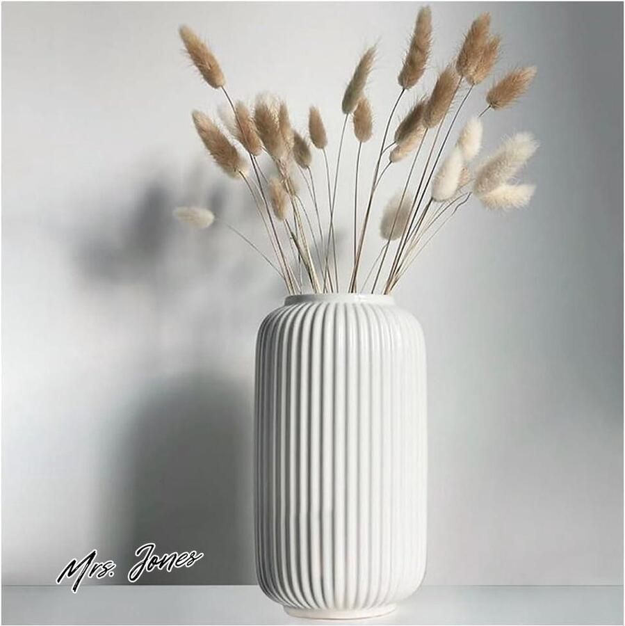 Mrs. Jones 20 CM Witte Keramische Vazen Home Decor Tafel Centerpieces Geometrisch Ontwerp Decoratieve Bloemen Vaas Pampasgras