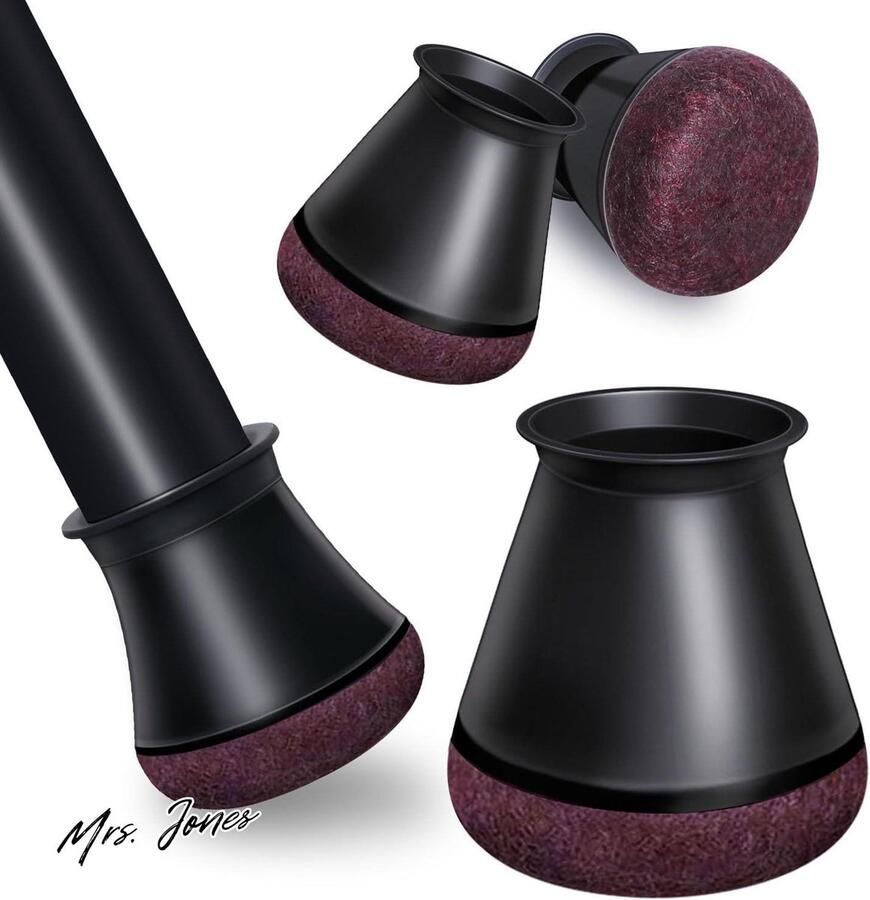 Mrs. Jones 24 STKS stoelpootbeschermers zwarte siliconen stoelbeen hoezen rubberen stoelbeen caps meubels voeten beschermers pads geen lawaai geen krassen-zwart S