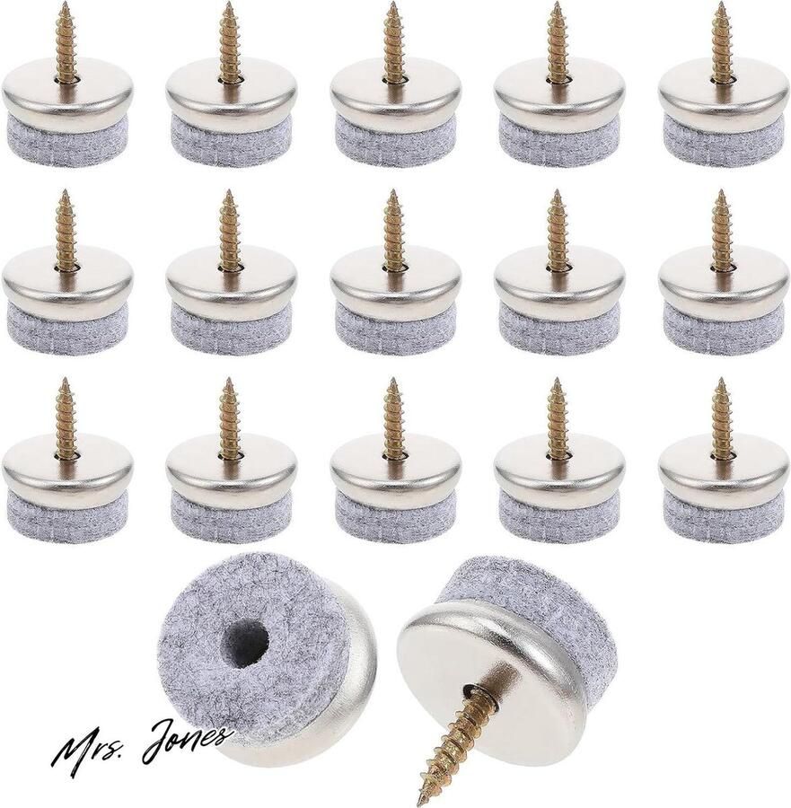 Mrs. Jones 30 stuks viltdoppen 22 mm voor schroeven-stoelpootdoppen-stoelpootbeschermers-meubels bankpoten