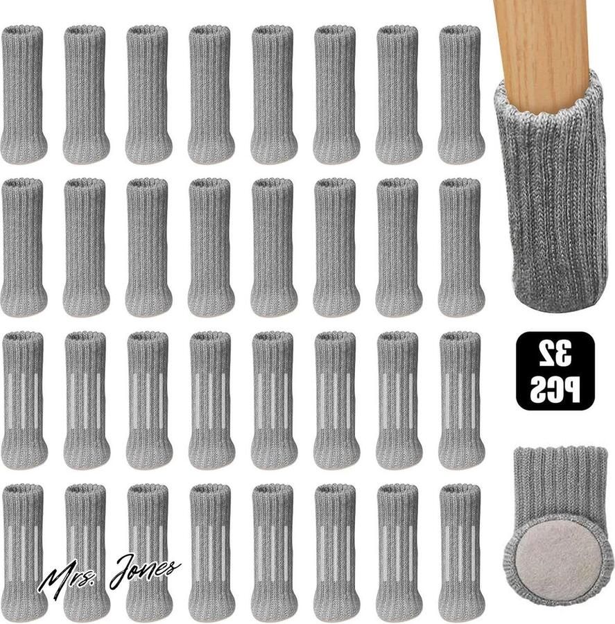 Mrs. Jones 32 stuks stoelpootsokken meubelpootsokken antislip voorkomen krassen en beschermen stoelen