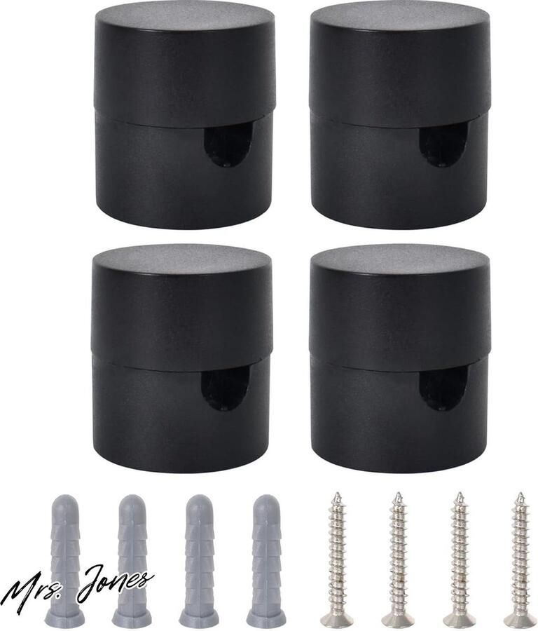 Mrs. Jones 4 stuks plafonddecentralisator voor kabels met pluggen en schroeven accessoires voor lampen en ophangingen