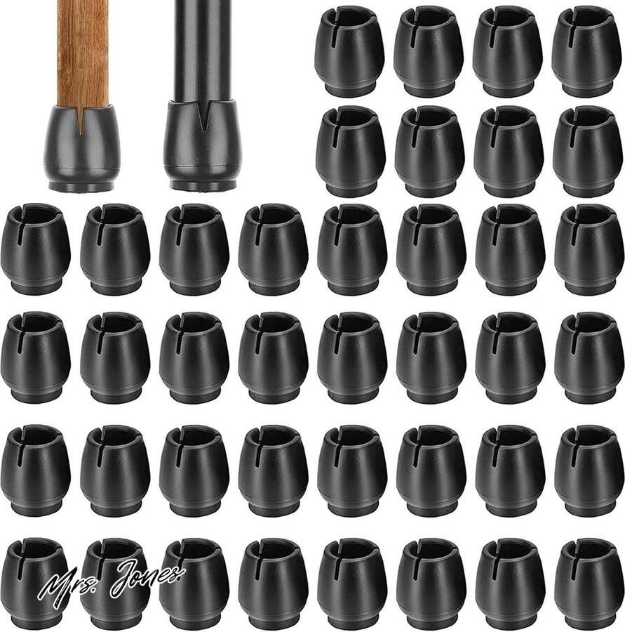Mrs. Jones 40 Stuks Rubberen Stoelpootdoppen Stoeldoppen Rond Beschermdoppen voor Stoelpoten Stoelpoot Beschermers Stoelpoten Vloerbeschermers voor Ronde Poten van 17-21 mm Potenbescherming Vloer TextView