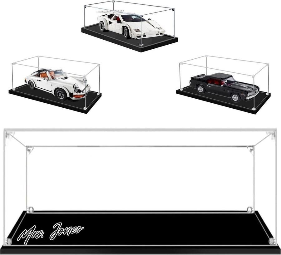 Mrs. Jones 40 x 20 x 15 cm vitrine voor Lego 42123 60289 60347 70917 42111 42093 dikte 3 mm acryl grote doos transparant stofdicht bescherming voor actiefiguren modelcollectie opbergbox vitrinekast bouwstenen