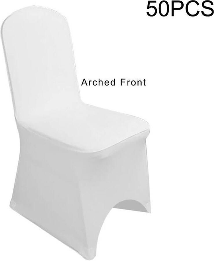 Mrs. Jones 50 Stuks Spandex Stretch Hoes- Feest Bruiloft Evenementen Voor Restaurant Banket Hotel- Party Universele Stoel Cover Elastisch Wit