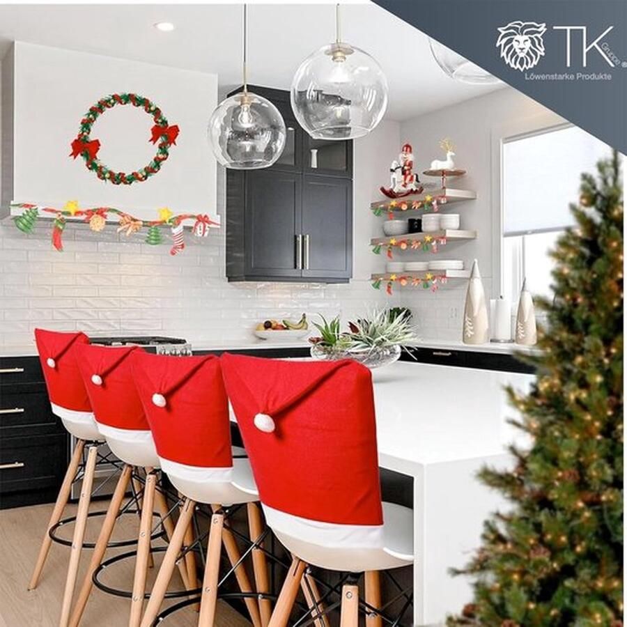 Mrs. Jones 6x stoelhoes rood Kerst Adventhoes stoeldecoratie decoratie