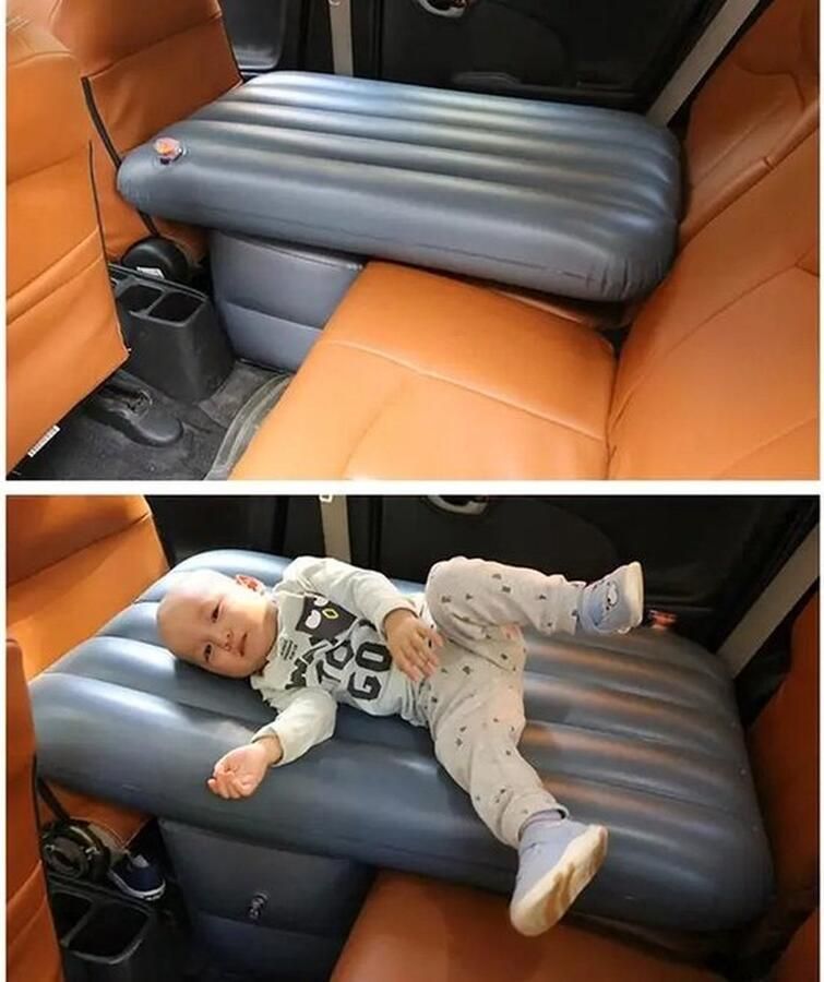 Mrs. Jones Auto luchtbed Opblaasbaar bed Achterbank matras Hoogwaardig en duurzaam materiaal Donker blauw 100 x 60 x 15 cm