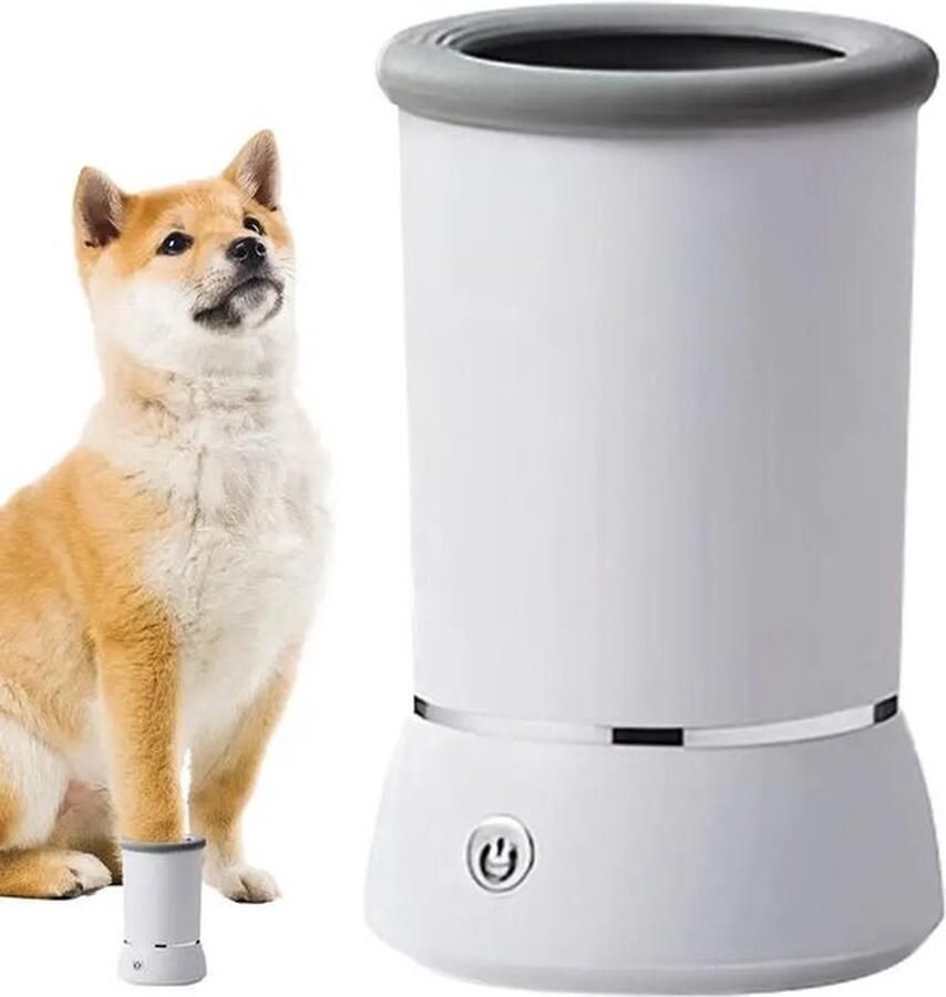 Mrs. Jones Automatische Hondenpootjes reiniger Siliconen Huisdier pootjes reiniger Honden schoonmaak Katten pootjes reinigerWit