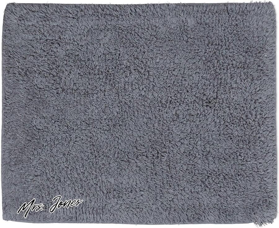 Mrs. Jones Badmat Hoogpolig Wasbaar Geschikt voor Vloerverwarming Zacht Badkamer Matje BxD 40 x 50 cm Grijs