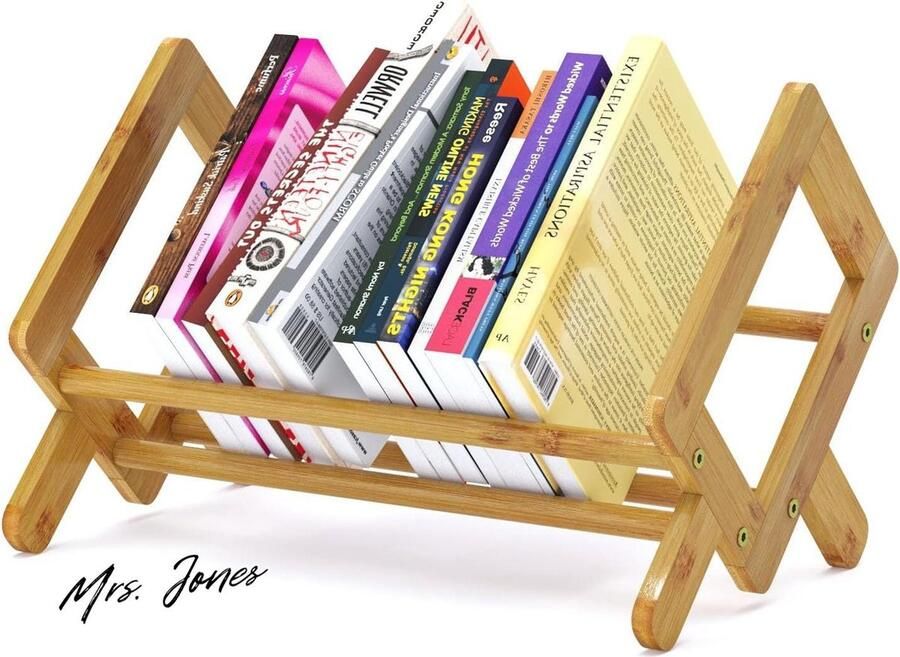 Mrs. Jones bamboo desktop bookshelf 35x24.5x21cm boek organizer voor bureau desktop boekenplank kinderen boekenkast desktop plank voor kantoor en kamers