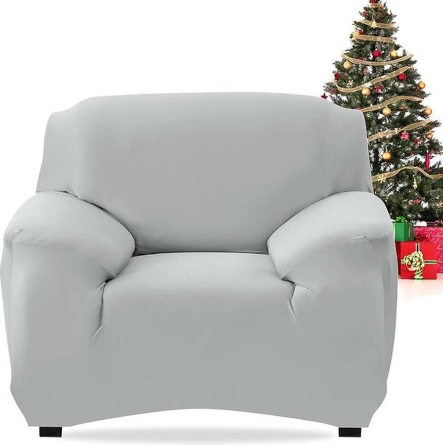 Mrs. Jones Bankhoes 1-zits stretch bankovertrek met armleuningen spandex moderne antislip wasbaar bankovertrek hoes voor 1-zits lichtgrijs