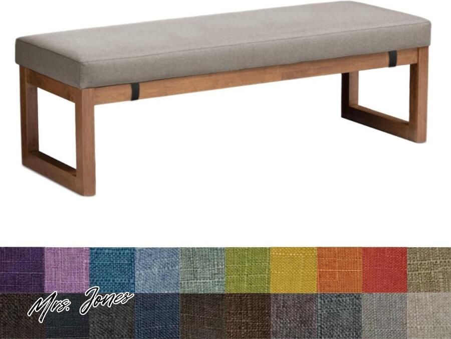 Mrs. Jones Bankkussen zitkussen comfortabel wasbaar antislip tuinbank schommel terras eettafel bank grijs 120 x 40 x 5 cm