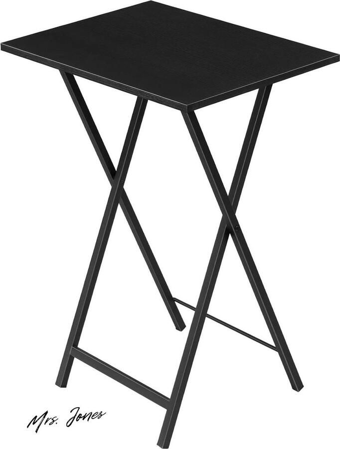 Mrs. Jones Bijzettafel bankuiteinden opvouwbare tafels in industriële stijl tv-tafelbladen salontafel voor kleine ruimtes voor woonkamer slaapkamer zwart EBK15BZ01