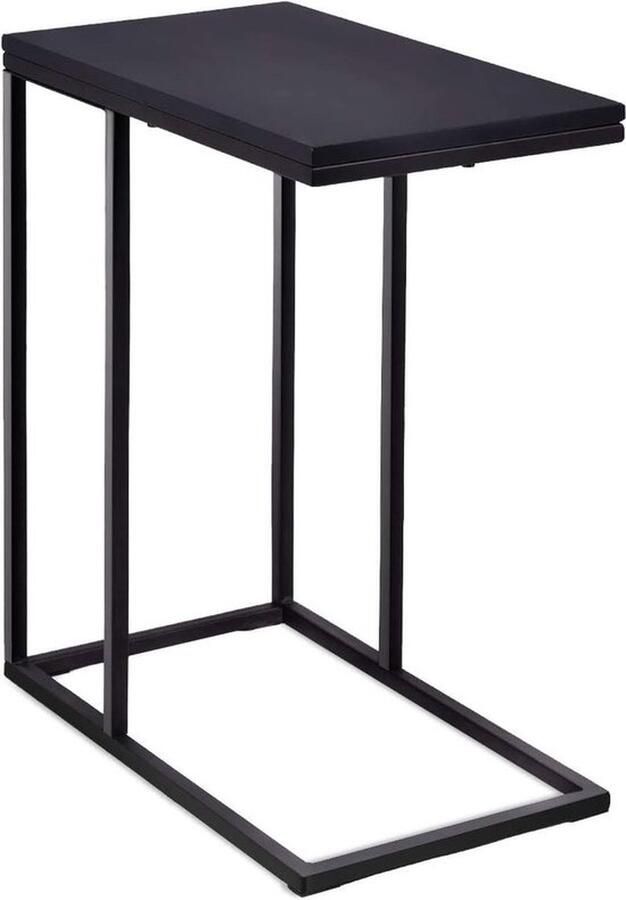 Mrs. Jones Bijzettafel koffietafel salontafel van hout en metaal voor woonkamer en slaapkamer zwart 58 5 x 48 x 28 cm