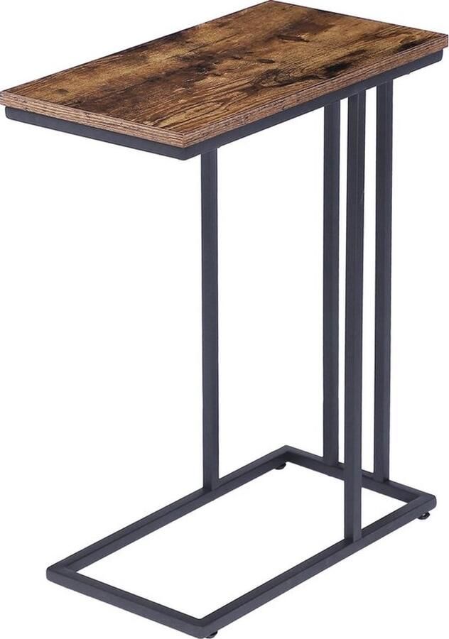 Mrs. Jones Bijzettafel Salontafel Koffietafel Vierkant C vorm Hout Industrieel 63.5x24.8x45.9CM