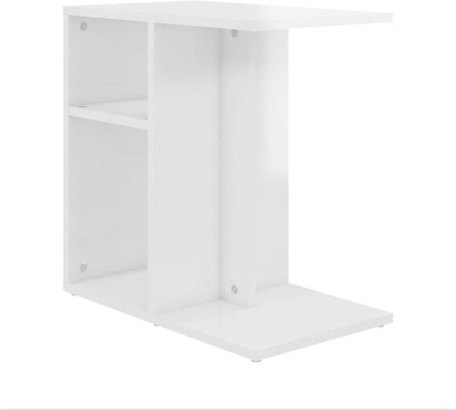 Mrs. Jones Bijzettafel Wandtafel Kastje 50x30x50 cm Gepolijst Hoogglans Wit