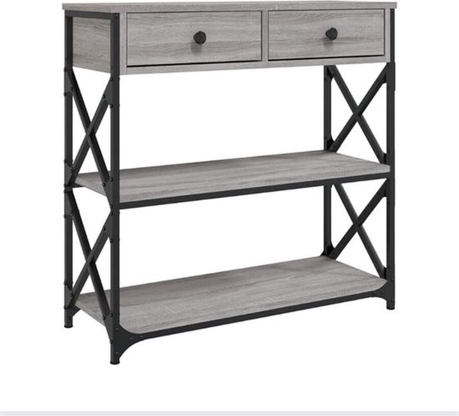 Mrs. Jones Bijzettafel Wandtafel Kastje 75x28x75 cm Grijs