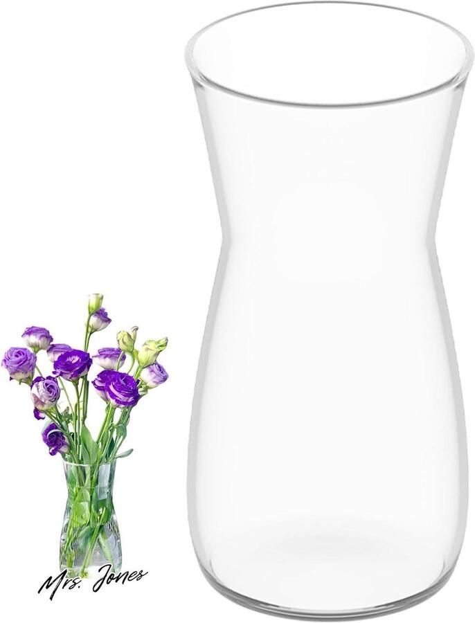 Mrs. Jones Bloemenvaas helder glas vaas 20CM hoog voor tafel decoratie decoratieve vaas voor pampas gras tulpen orchideeën rozen gedroogde bloemen