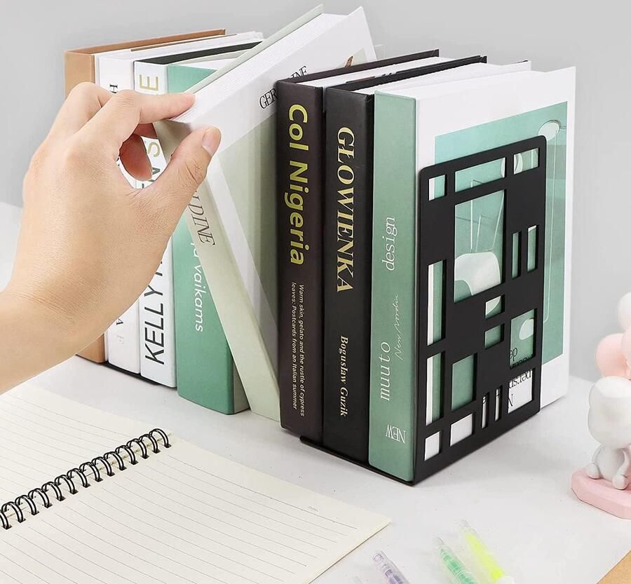 Mrs. Jones Boeksteunen 3 paar metalen boekensteunen decoratieve boekenhouder rek antislip boekenstandaard boomdesign boekenrek voor keuken kantoor school bibliotheek boomdesign boekenrek