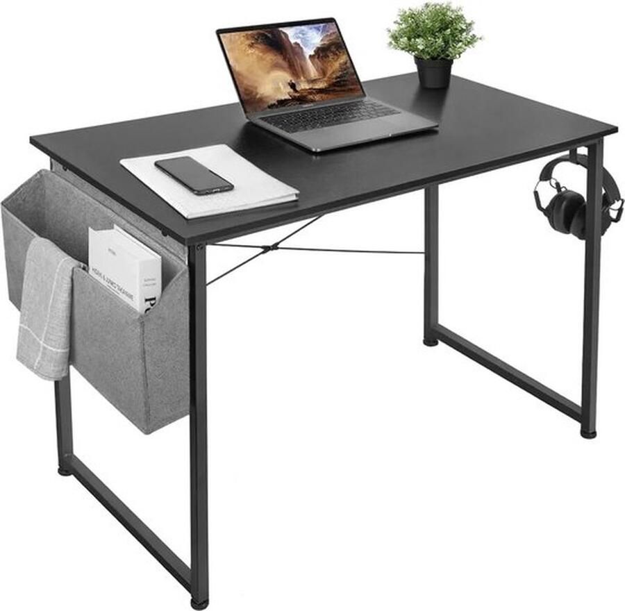 Mrs. Jones Bureau met Organizer Vintage Thuiskantoor Industrieel Laptop tafel 100 x 50 CM Zwart