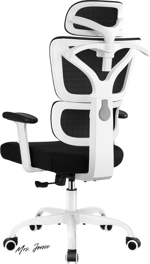 Mrs. Jones Bureaustoel Ergonomisch verstelbare hoofdsteun Wit Hoogte verstelbare bureaustoel met hanger