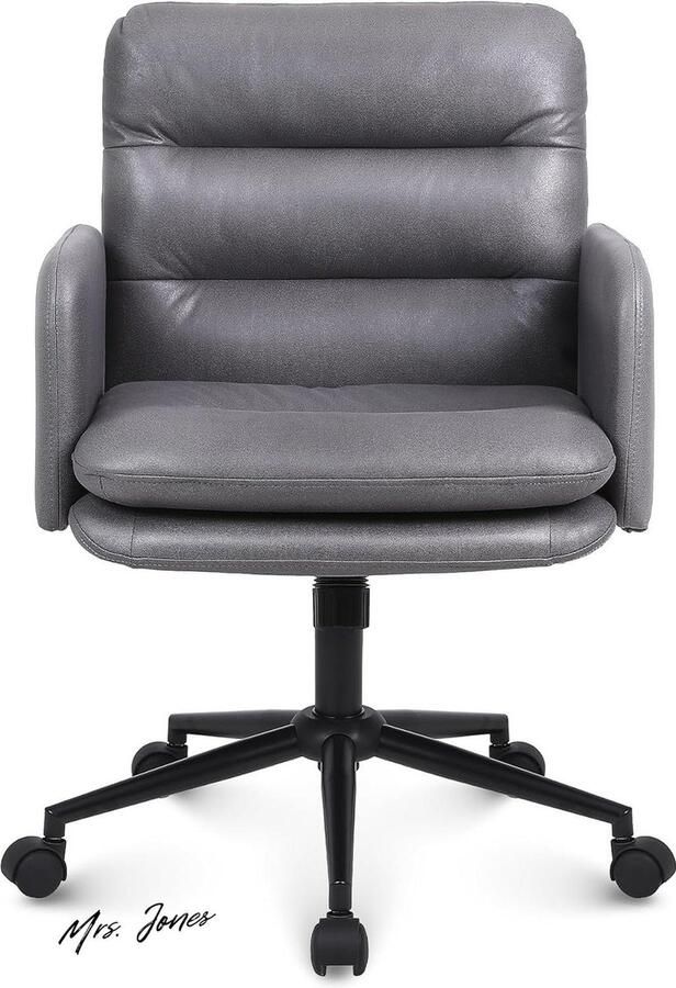 Mrs. Jones Bureaustoel Youhauchair Office Chair kunstleer Comfortabele ademende ergonomische bureaustoel zomer Make-up Stoel Donkergrijs In hoogte verstelbare