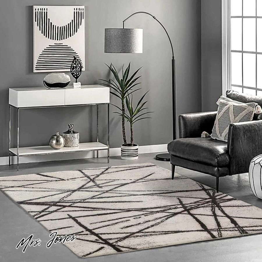 Mrs. Jones Calore Tapijten woonkamer grote moderne eenvoudige stijl laagpolig beige patroon tapijt slaapkamer 80 x 120 cm beige
