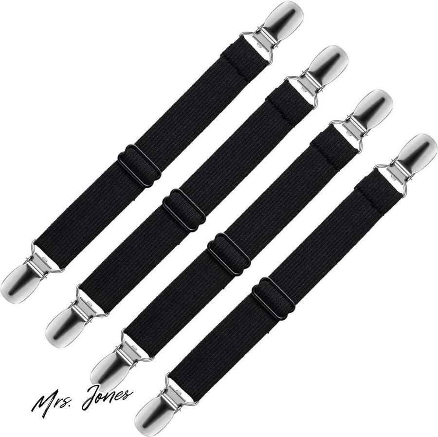 Mrs. Jones Special Edition Bedlakenspanner Set 4 stuks Zwart Herbruikbaar