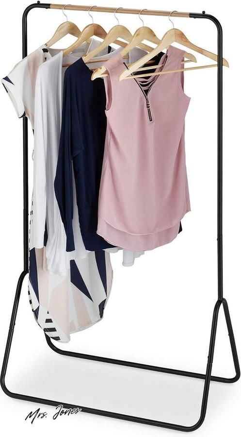 Mrs. Jones Collection Kledingrek metaal open garderoberek Zwart HxBxD: 145 x 80 x 44 cm