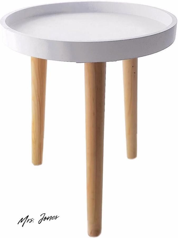 Mrs. Jones Premium Collection Klein decoratief bijzettafeltje Hout 36 x 30 cm Wit