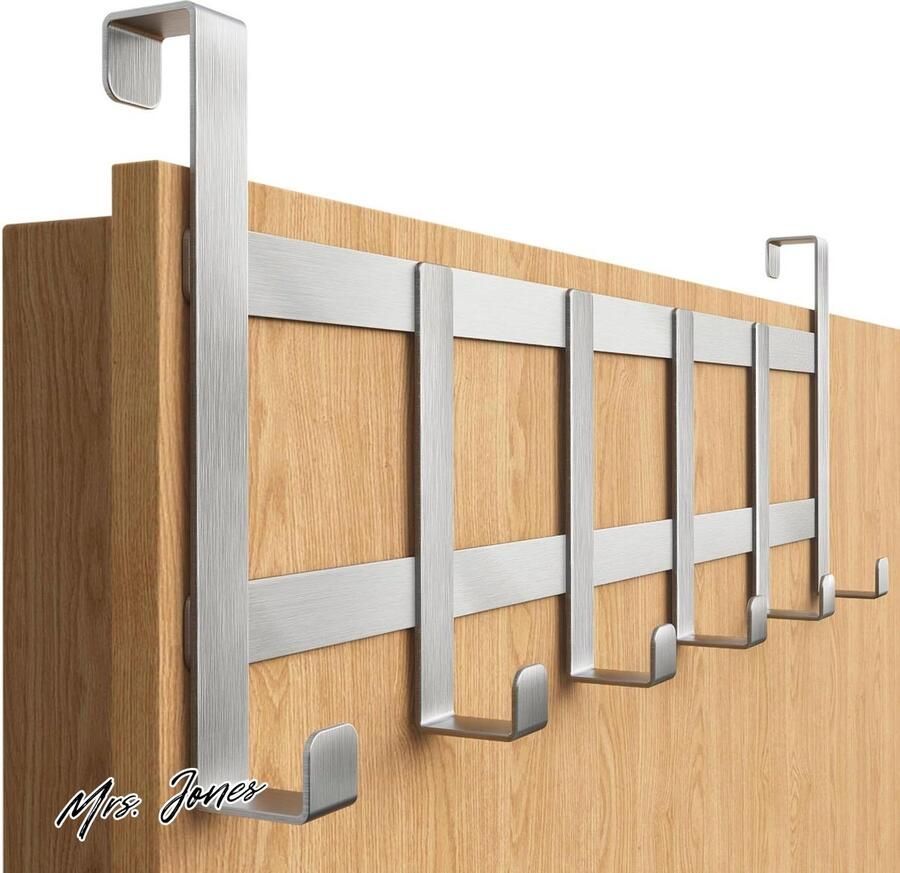 Mrs. Jones Deurgarderobe om op te hangen roestvrij staal deurhaaklijst handdoekhouder badkamer kledinghaak deurhal slaapkamer winkelrek_POOL_DOME