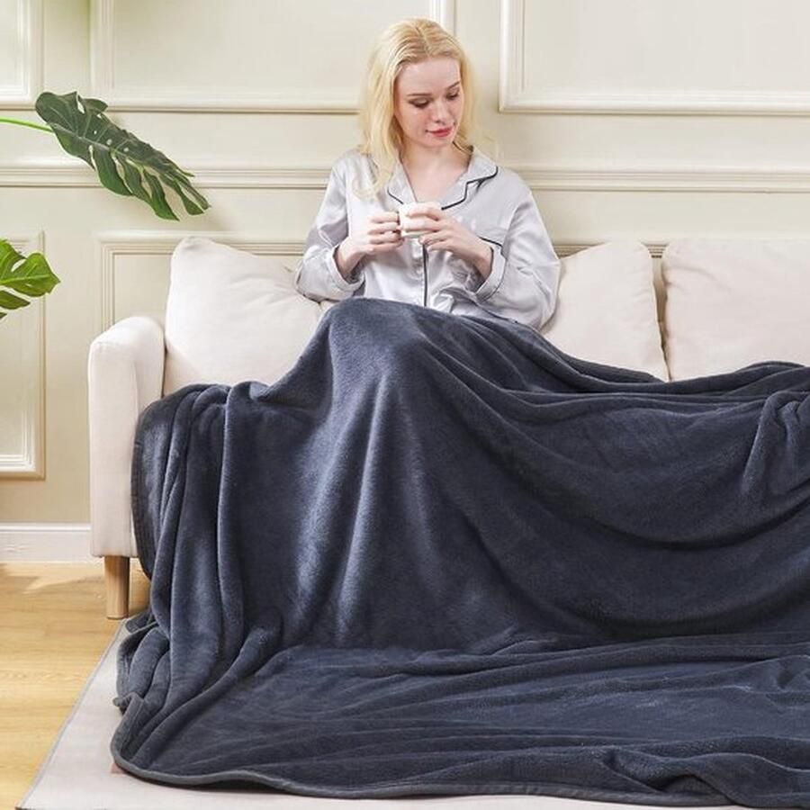 Mrs. Jones Dikke Fleece Plaid Deken 230x270 cm Dekentje Zacht en Warm Dubbelzijdig Omkeerbaar voor Dubbel Bed en Flanellen Sofa Bank