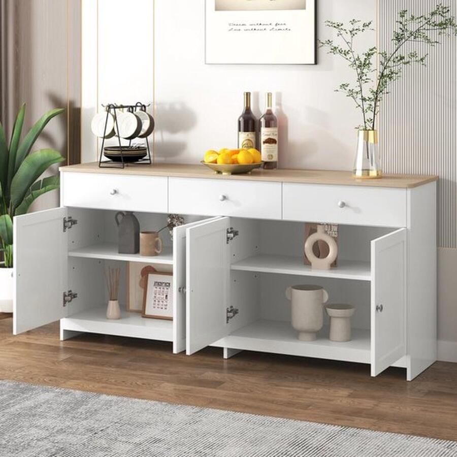 Mrs. Jones Dressoir Modern Landelijk 4 Deuren & 3 Laden 160x37x75 cm - Foto 2