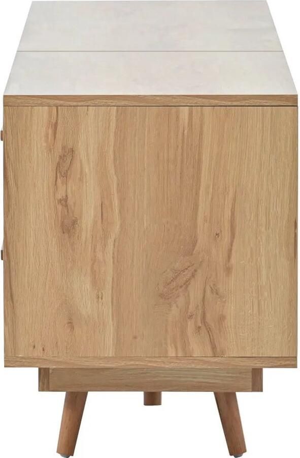 Mrs. Jones Dressoir TV-Kast Rieten Deuren Multifunctioneel Eenvoudige Montage Natuurlijk Eiken 190x40x52 cm