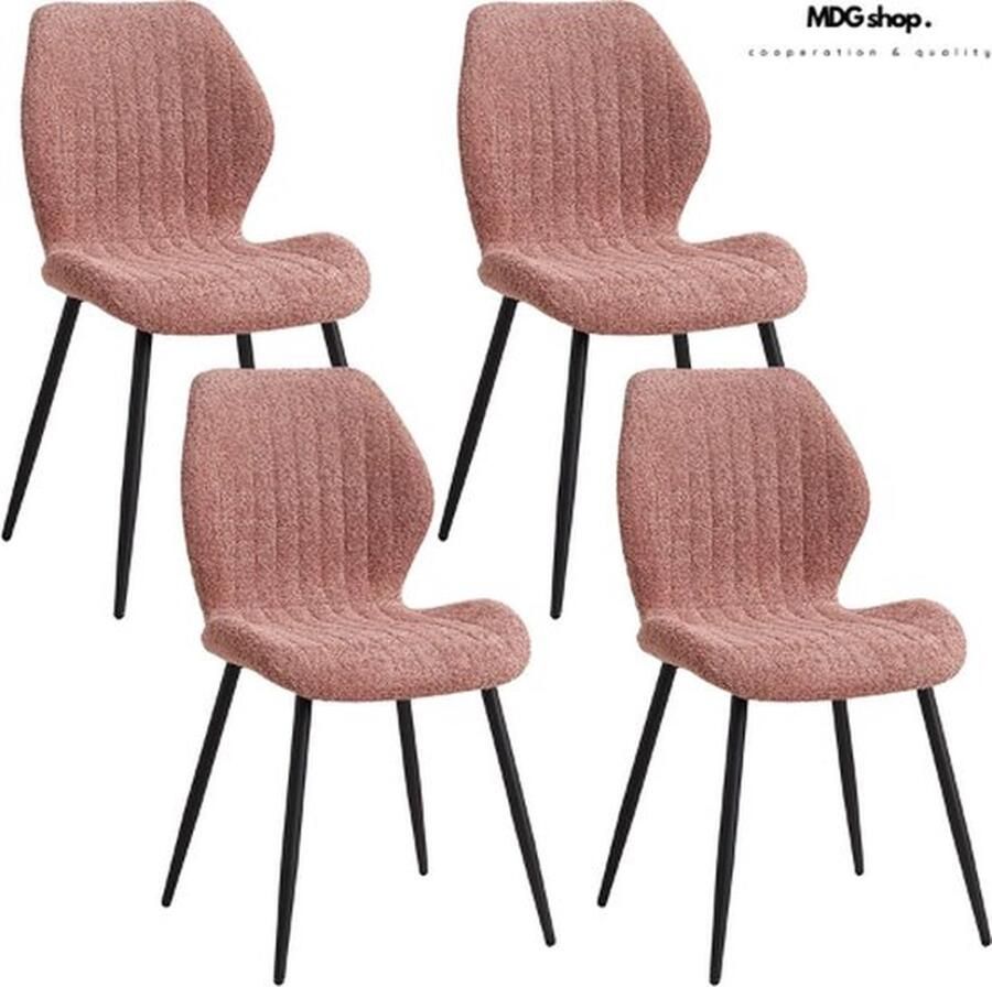 Mrs. Jones Eetkamerstoelen set van 4 Eetkamer stoelen Gestoffeerde eetkamerstoelen Roze
