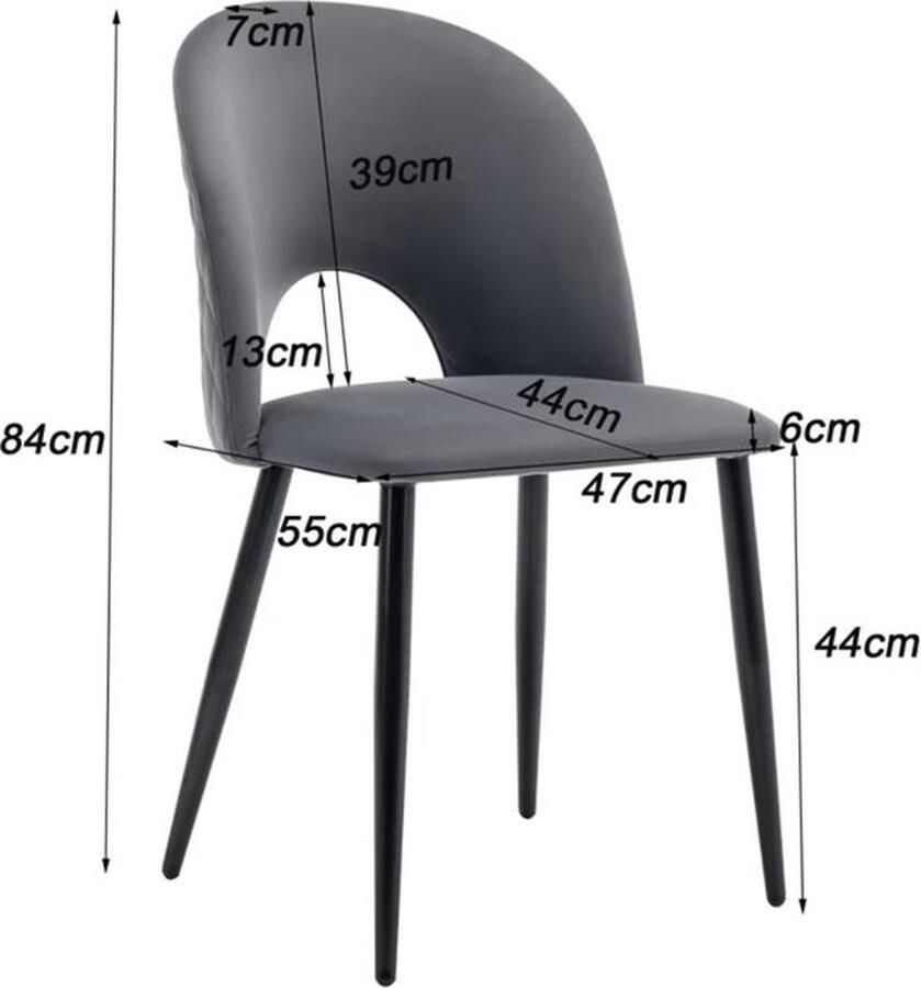 Mrs. Jones Eettafel met stoelen Eettafel Tafel met 4 stoelen Grijs betonlook tafel Zwart stalen frame 4 stoelen Beige Fluweel 140x80cm