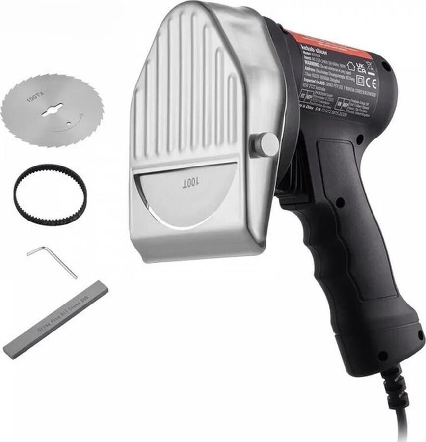 Mrs. Jones Elektrisch Shoarma Mes voor Turkse Döner Kebab & Gyros Vlees Inclusief 2 Verwisselbare Messen Professioneel & Krachtig