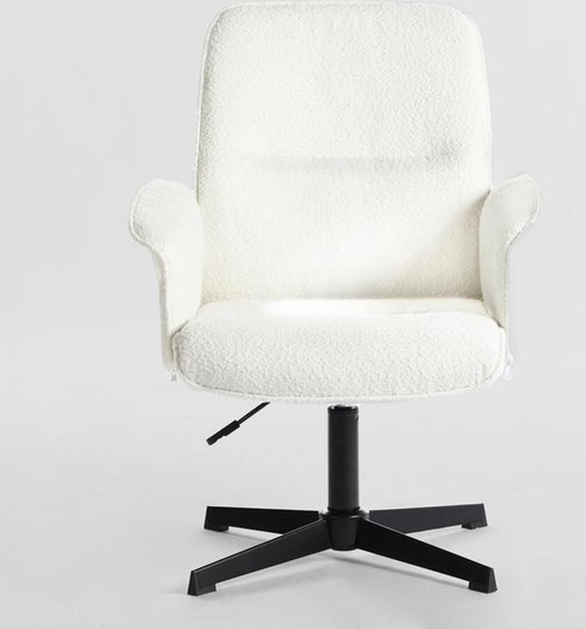 Mrs. Jones Ergonomische Witte Bureaustoel Verstelbare Make-upstoel Stijlvol en Comfortabel voor Kantoor & Woonkamer