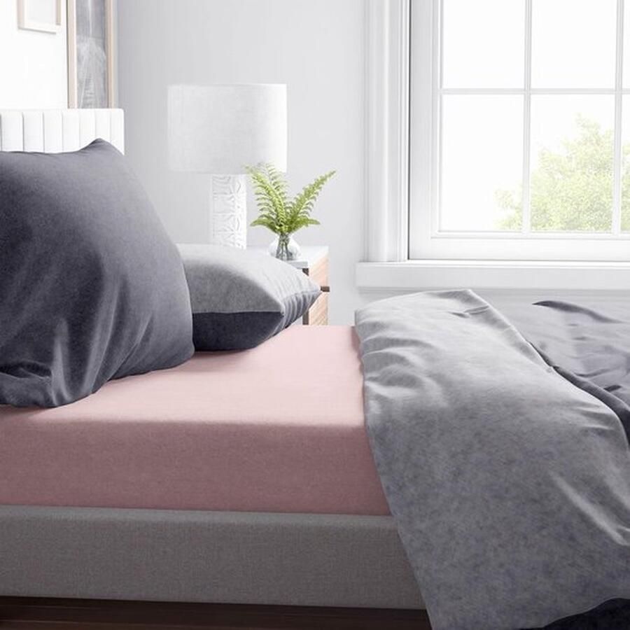 Mrs. Jones Flanellen hoeslaken fijn flanellen hoeslaken Made in Germany 100% katoen matrassen tot 23 cm hoogte elastiek rondom Ökotex wasbaar op 60 graden 120 x 200 roze