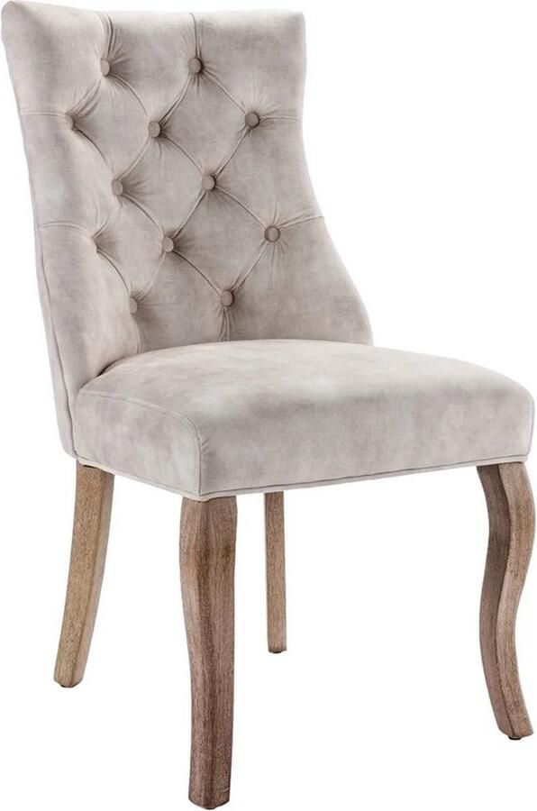 Mrs. Jones Fluwelen Eetkamerstoelen Set van 4 Luxe Comfort en Elegantie Duurzame Constructie Beige