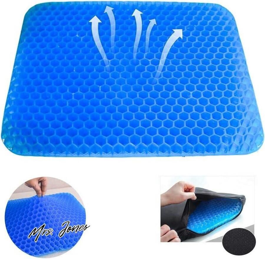 Mrs. Jones Premium Collection Gel zitkussen Bureaustoelen Rolstoelen Orthopedische pijnverlichting Vormbaar