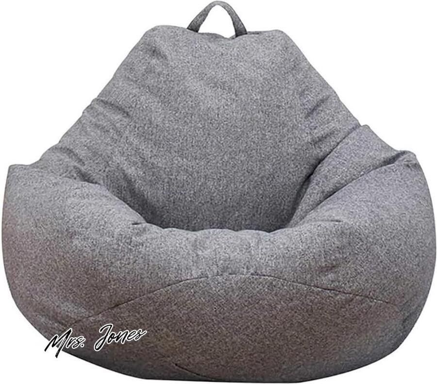 Mrs. Jones Ghopy Zitzakhoes zonder vulling Lichtgrijs voor Volwassenen en Kinderen Peervormig Woonkamer Bank Stoel Ligstoel Binnen Buiten S (70 x 80 cm)