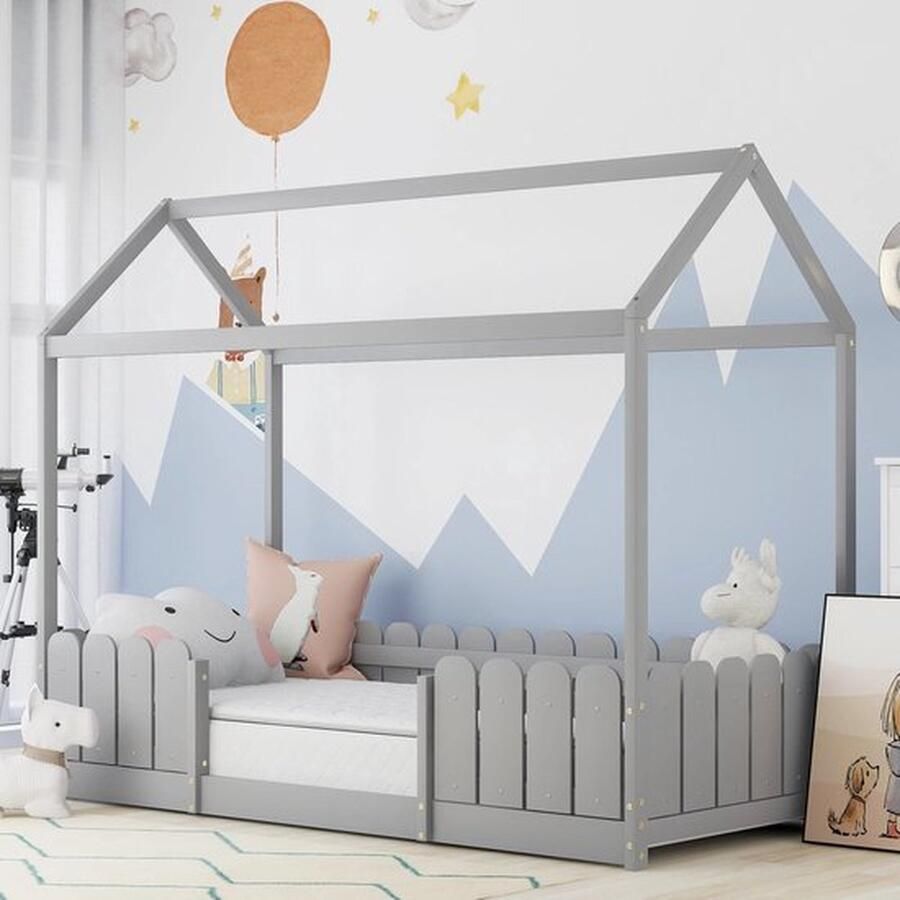 Mrs. Jones Grondbed met Huisvormig Design Kinderbed Grijs