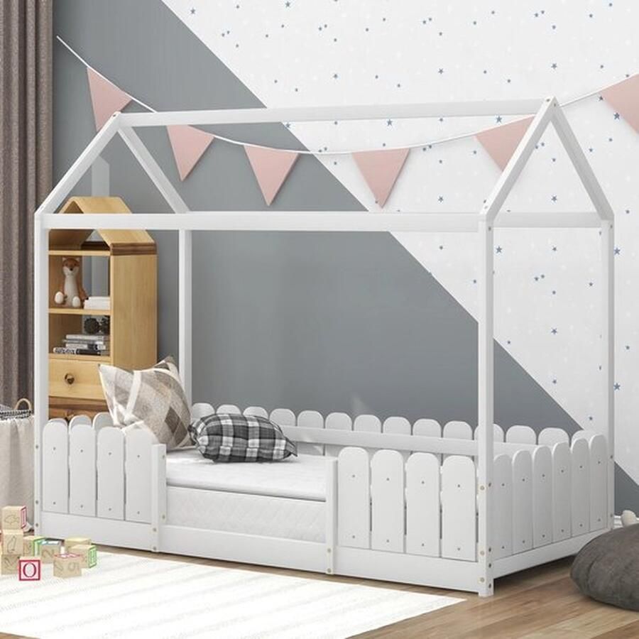 Mrs. Jones Grondbed met Huisvormig Design Kinderbed Ivoor