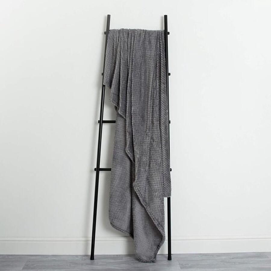 Mrs. Jones Grote warme Polar Fleece gooien over zachte slaapbank deken sprei effen grijs- 150 x 200 cm